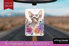 Floral Cat Air Freshener PNG - Flowers PNG Sublimation Product Image 1