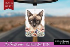 Floral Cat Air Freshener PNG - Flowers PNG Sublimation Product Image 1