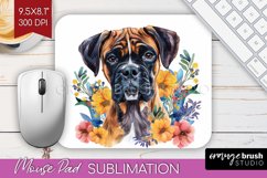 Floral Dog Mouse Pad Sublimation - Flowers Mousepad PNG Product Image 1
