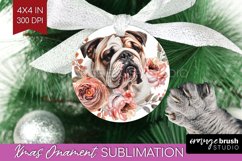 Floral Dog Ornament PNG - Flowers PNG Sublimation Product Image 1