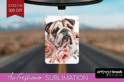 Floral Dog Air Freshener PNG - Flowers PNG Sublimation Product Image 1