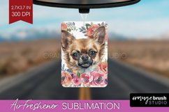 Floral Dog Air Freshener PNG - Flowers PNG Sublimation Product Image 1