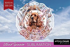 Floral Dog Wind Spinner Sublimation PNG - Flowers Round Product Image 1