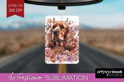 Floral Dog Air Freshener PNG - Flowers PNG Sublimation Product Image 1