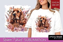 Floral Dog Square Tshirt Background - Flowers PNG Product Image 1