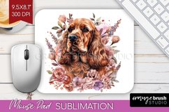 Floral Dog Mouse Pad Sublimation - Flowers Mousepad PNG Product Image 1