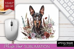 Floral Dog Mouse Pad Sublimation - Flowers Mousepad PNG Product Image 1