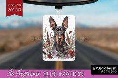 Floral Dog Air Freshener PNG - Flowers PNG Sublimation Product Image 1