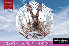 Floral Dog Wind Spinner Sublimation PNG - Flowers Round Product Image 1