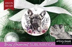 Floral Dog Ornament PNG - Flowers PNG Sublimation Product Image 1