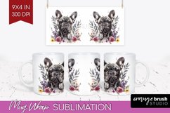 Floral Dog Mug Wrap - Flowers Mug PNG Sublimation Product Image 1