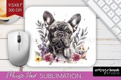 Floral Dog Mouse Pad Sublimation - Flowers Mousepad PNG Product Image 1