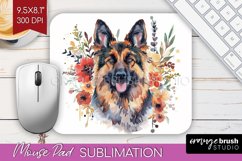 Floral Dog Mouse Pad Sublimation - Flowers Mousepad PNG Product Image 1