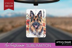 Floral Dog Air Freshener PNG - Flowers PNG Sublimation Product Image 1