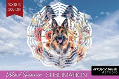 Floral Dog Wind Spinner Sublimation PNG - Flowers Round Product Image 1