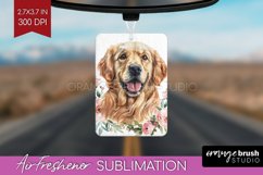 Floral Dog Air Freshener PNG - Flowers PNG Sublimation Product Image 1