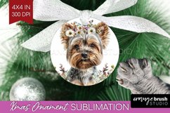 Floral Dog Ornament PNG - Flowers PNG Sublimation Product Image 1