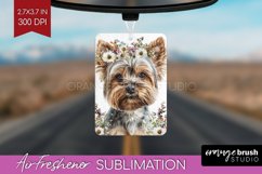 Floral Dog Air Freshener PNG - Flowers PNG Sublimation Product Image 1