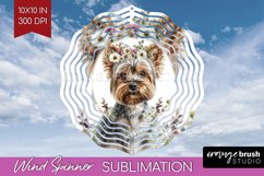 Floral Dog Wind Spinner Sublimation PNG - Flowers Round Product Image 1