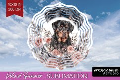 Floral Dog Wind Spinner Sublimation PNG - Flowers Round Product Image 1
