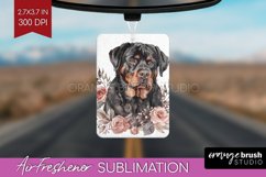 Floral Dog Air Freshener PNG - Flowers PNG Sublimation Product Image 1