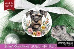 Floral Dog Ornament PNG - Flowers PNG Sublimation Product Image 1