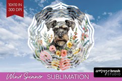 Floral Dog Wind Spinner Sublimation PNG - Flowers Round Product Image 1