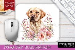 Floral Dog Mouse Pad Sublimation - Flowers Mousepad PNG Product Image 1