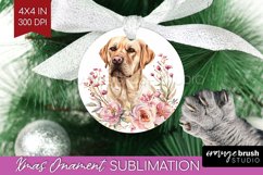 Floral Dog Ornament PNG - Flowers PNG Sublimation Product Image 1