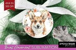 Floral Dog Ornament PNG - Flowers PNG Sublimation Product Image 1