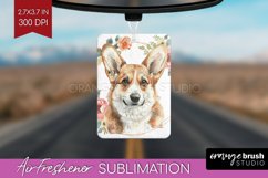 Floral Dog Air Freshener PNG - Flowers PNG Sublimation Product Image 1