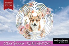 Floral Dog Wind Spinner Sublimation PNG - Flowers Round Product Image 1