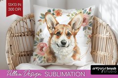 Floral Dog Pillow Sublimation - Flowers Pillow Cover PNG Product Image 1