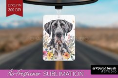 Floral Dog Air Freshener PNG - Flowers PNG Sublimation Product Image 1