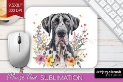 Floral Dog Mouse Pad Sublimation - Flowers Mousepad PNG Product Image 1