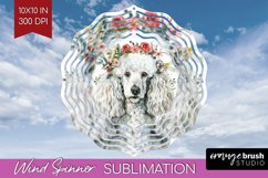 Floral Dog Wind Spinner Sublimation PNG - Flowers Round Product Image 1