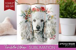 Floral Dog Tumbler Wrap - Flowers Tumbler PNG Sublimation Product Image 1