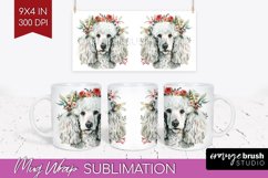Floral Dog Mug Wrap - Flowers Mug PNG Sublimation Product Image 1
