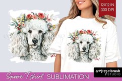Floral Dog Square Tshirt Background - Flowers PNG Product Image 1