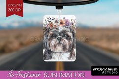 Floral Dog Air Freshener PNG - Flowers PNG Sublimation Product Image 1