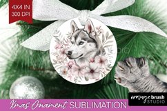Floral Dog Ornament PNG - Flowers PNG Sublimation Product Image 1