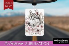 Floral Dog Air Freshener PNG - Flowers PNG Sublimation Product Image 1