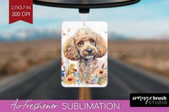 Floral Dog Air Freshener PNG - Flowers PNG Sublimation Product Image 1