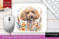 Floral Dog Mouse Pad Sublimation - Flowers Mousepad PNG Product Image 1