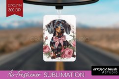 Floral Dog Air Freshener PNG - Flowers PNG Sublimation Product Image 1