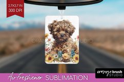 Floral Dog Air Freshener PNG - Flowers PNG Sublimation Product Image 1