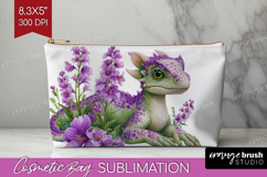 Floral Dragon Cosmetic Bag - Fantasy Makeup Bag PNG Product Image 1