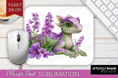 Floral Dragon Mouse Pad Sublimation - Fantasy Mousepad PNG Product Image 1
