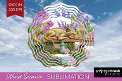 Floral Dragon Wind Spinner Sublimation PNG - Fantasy Round Product Image 1
