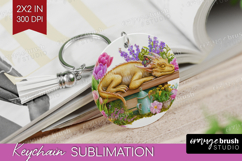 Floral Dragon Keychain PNG - Fantasy Keychain Sublimation Product Image 1